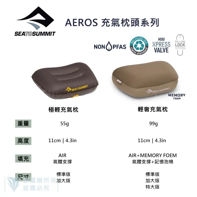 【SEA TO SUMMIT】Aeros 極輕充氣枕 - 標準版(SEA TO SUMMIT/登山/露營/充氣枕/輕量)