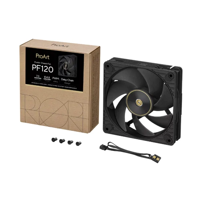 【ASUS 華碩】ProArt PF120 PWM 高效能風扇 現代黑 - 單入包 (PF120-FAN-PWM-BLACK)