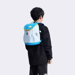 【The North Face】北面兒童藍色翻蓋式拉鍊休閒後背包｜52VWK63(書包)