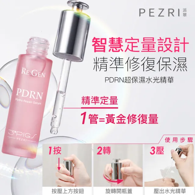 【PEZRI 派翠】618限定★PDRN水光美白禮盒(PDRN超保濕水光精華 贈VC美白精華乳/美妝盒/送禮