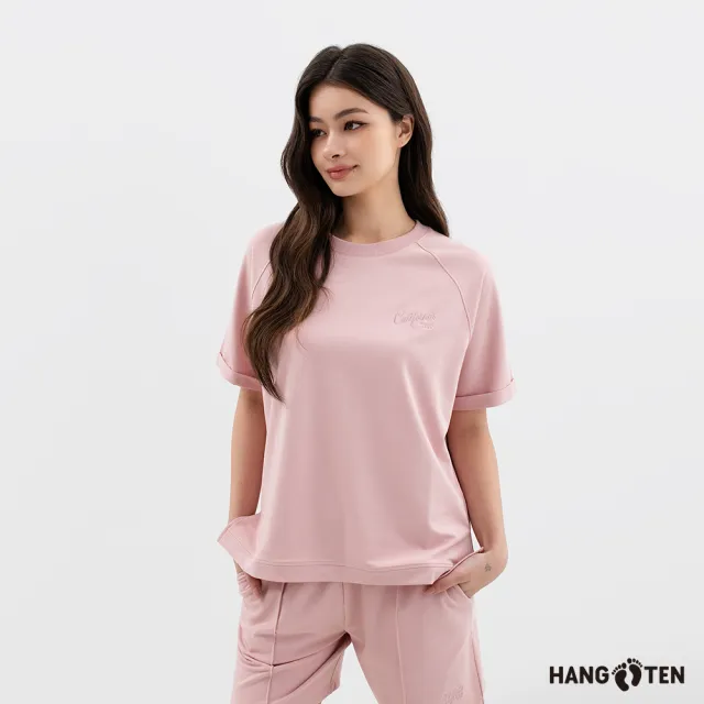 【Hang Ten】女裝-毛圈布繡花短袖T恤(多色選)