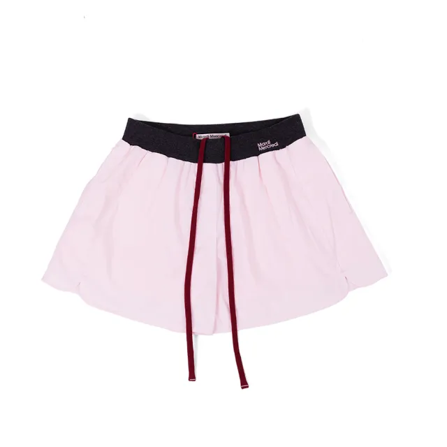 【MARDI MERCREDI】休閒短褲 粉紅色 撞色腰帶 可調式 COTTON SHORTS CONTRAST WAISTBAND