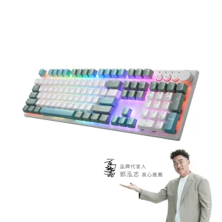 【i-Rocks】K74R 機械式鍵盤-熱插拔Gateron軸-RGB背光-海島藍