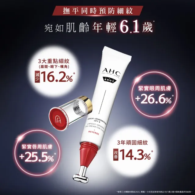【AHC】雙波抗老澎彈拉提組(醫美科研 眼霜30ml+活膚霜50ml)(膠原蛋白)