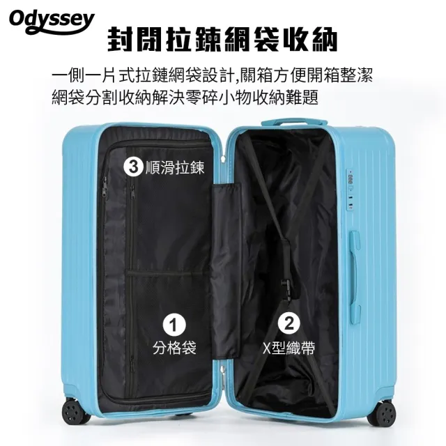 【Odyssey 奧德】大容量行李箱 胖胖箱 24吋 託運箱(拉鍊款 37開 SPORT 拉桿箱 行李箱)