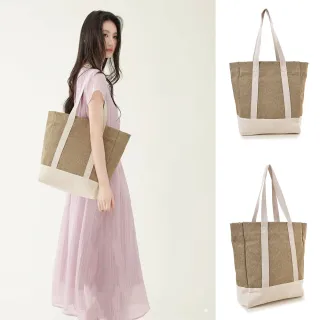 【BOZO 伯樂】進口帆布肩背包經典Sidrina托特包-B0202-(卡其色)