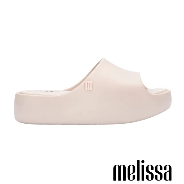 【Melissa】霧面寬帶厚底拖鞋-大童(米色) 防潑水
