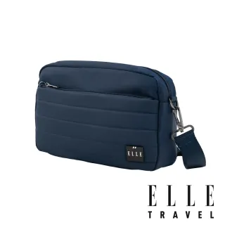 【ELLE】雲感線條系列 斜背側背包 (普魯士藍) CLOUD LINE 拉鍊包 多隔層旅行包