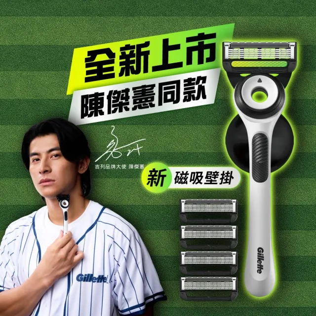 【Gillette 吉列】★新上市陳傑憲推薦★Labs 極光系列刮鬍刀 極光白(1刀架5刀頭)