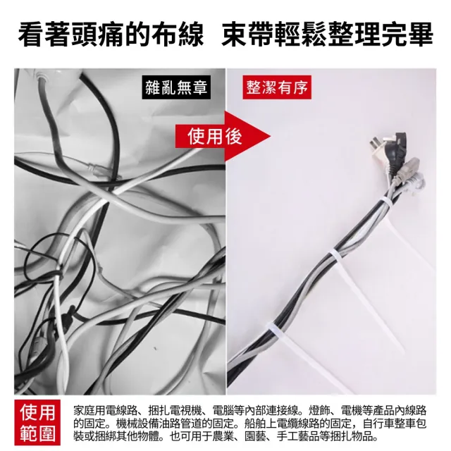 【kurumapop】活動束線帶(100入) 尼龍束帶 可退式束帶 整線器 電線收納 紮線帶 束帶卡扣