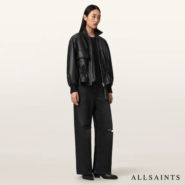 【ALLSAINTS】AKI 中腰不對稱寬褲牛仔褲 W034EE(寬褲版型)