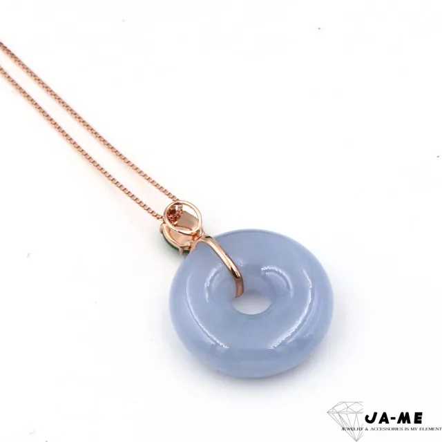 【JA-ME】天然A貨翡翠 冰種紫羅蘭平安扣18K金玉墜