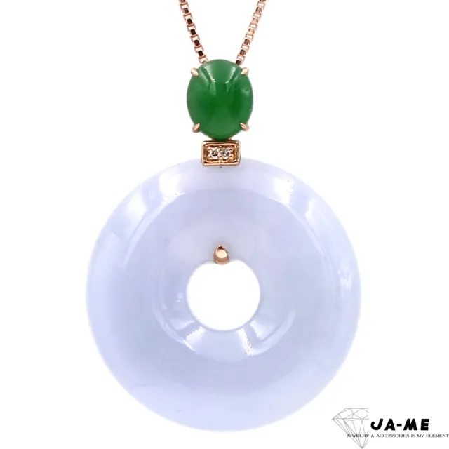 【JA-ME】天然A貨翡翠 冰種紫羅蘭平安扣18K金玉墜