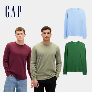 【GAP】純棉圓領長袖T恤-多款任選(795651&795653)