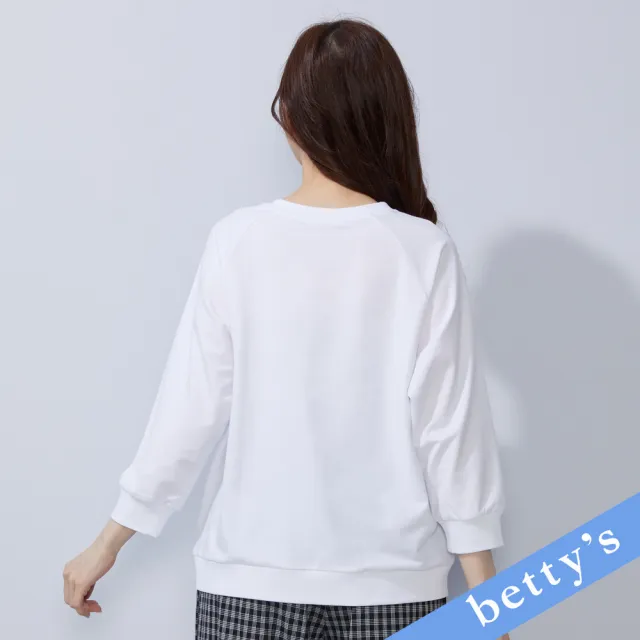 【betty’s 貝蒂思】熊熊刺繡無肩線長袖T-shirt(白色)