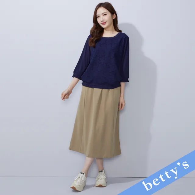 【betty’s 貝蒂思】腰鬆緊素面長裙(卡其色)