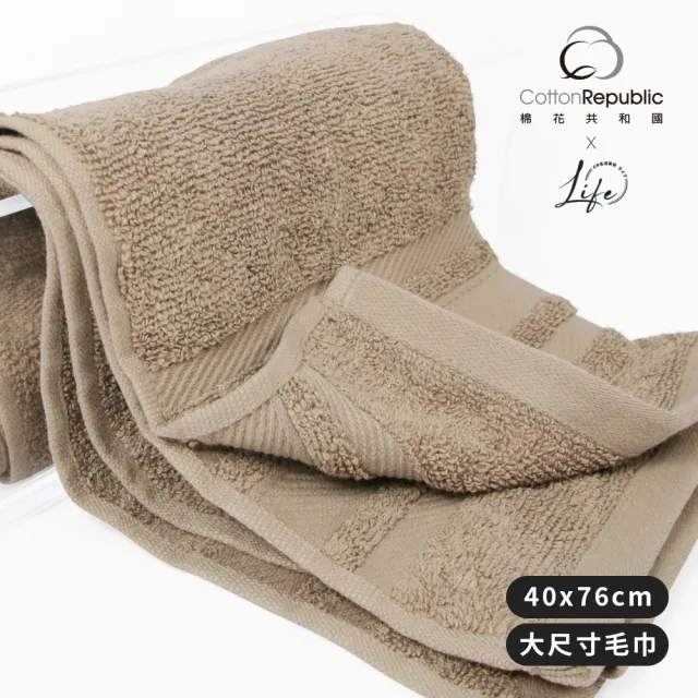 【棉花共和國】10件組 LIFE 羽織蓬韌純棉毛巾40*76CM(高品質印度純棉、高密不掉毛、柔軟吸水)