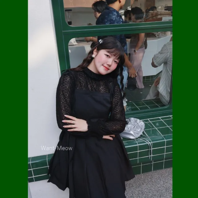 【Want-Meow】70公斤可穿/氣質日系可調肩帶百褶設計小個女孩洋裝連身裙(大碼/大尺碼/加大碼/肩帶洋裝)