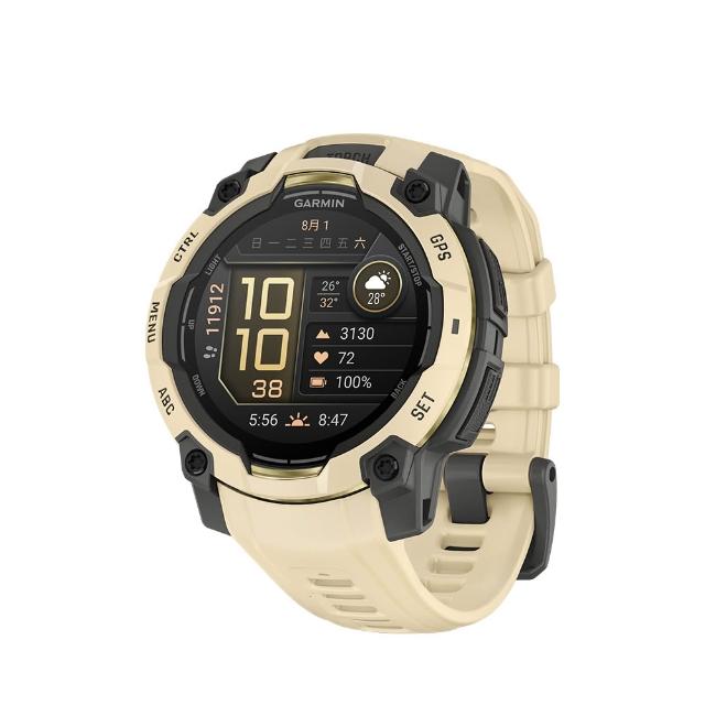 【GARMIN】INSTINCT 3 AMOLED 本我系列GPS腕錶 45mm 流沙白