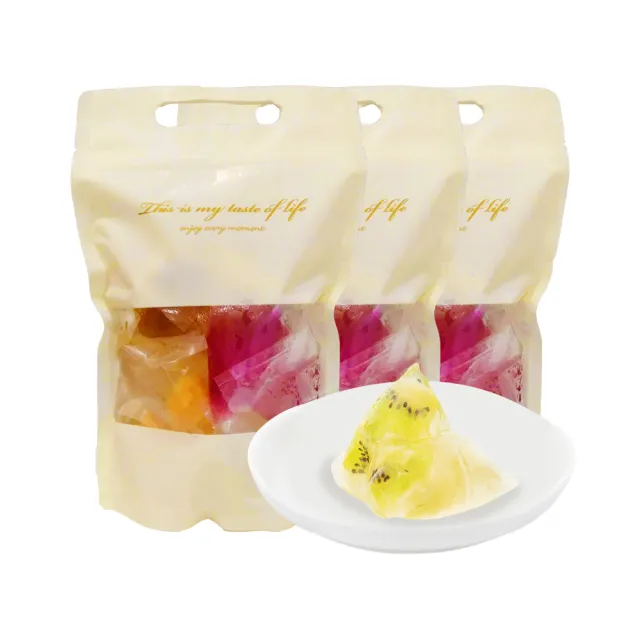 【樂活e棧】繽紛蒟蒻水果冰粽-奇異果口味12顆x3袋(端午 粽子 甜點 全素)