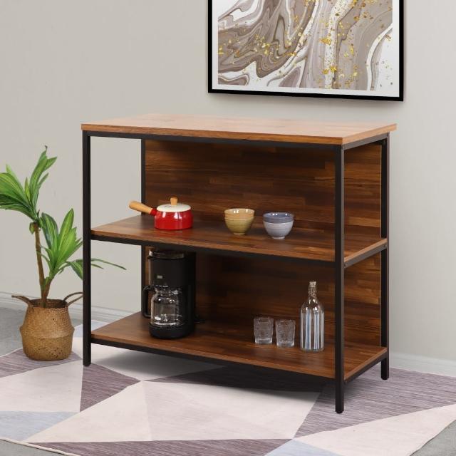 【WAKUHOME 瓦酷家具】Alex工業風4尺開放式收納高中島桌 B001-A604
