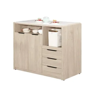 【WAKUHOME 瓦酷家具】Wesley簡約木質調4尺中島型岩板吧台桌A002-429-1