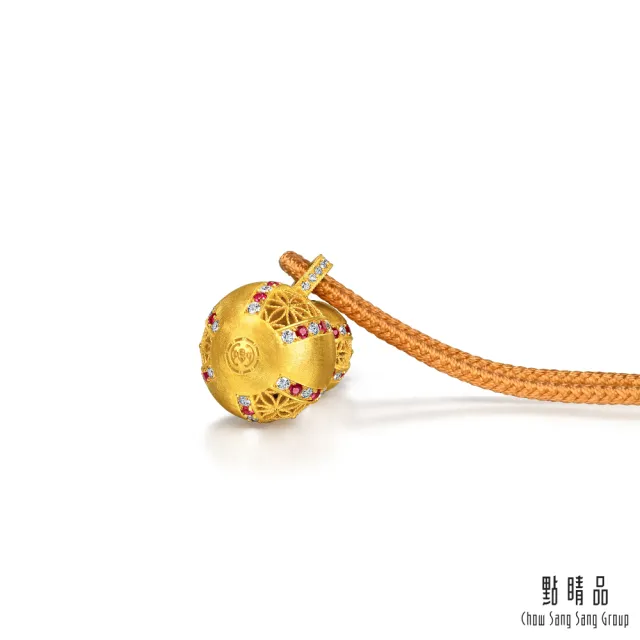 【點睛品】福祿雙喜 葫蘆鑽石黃金項鍊