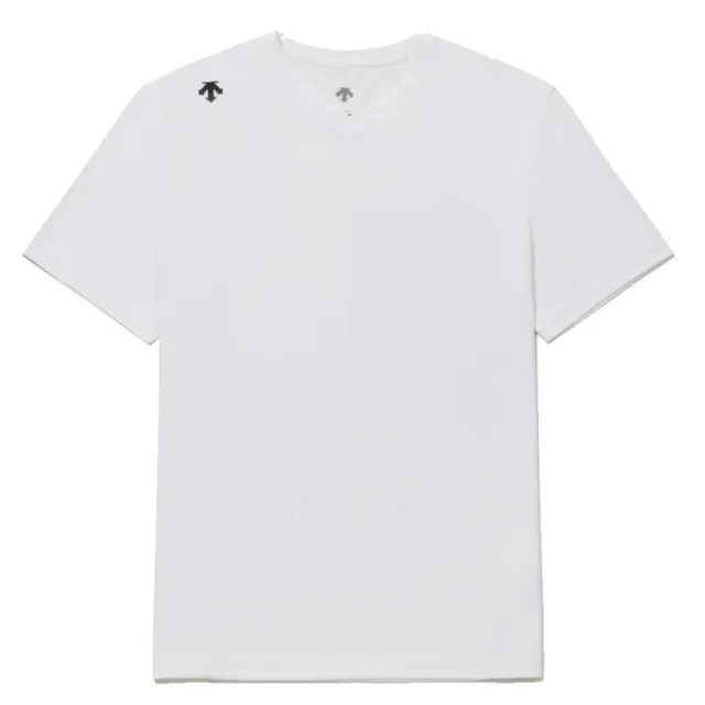 【DESCENTE】短袖上衣 男 女 中性 快排 UNI QUICK DRY V NECK SHORT SLEEVE T-SHIRTS 白 SR223UTS49-WHT0