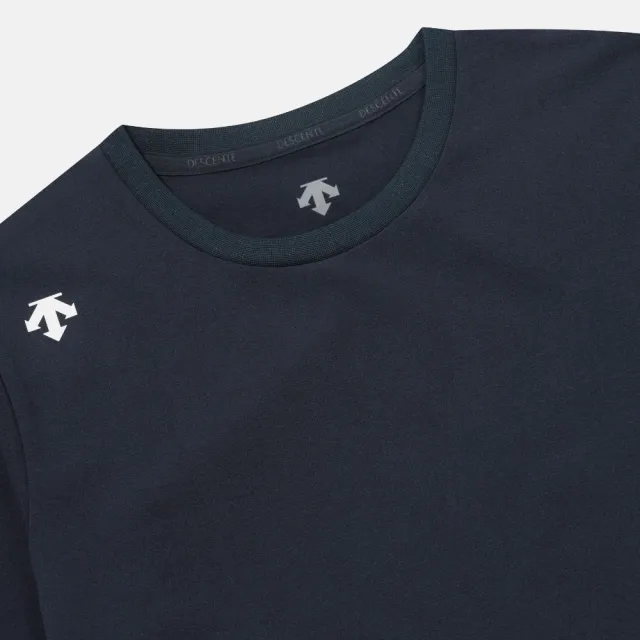 【DESCENTE】短袖上衣 男 女 中性 快排 UNI TOUGH ESSENTIAL SHORT SLEEVE T-SHIRTS 藍 SR123UTS11-DNVY