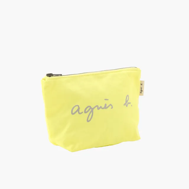 【agnes b.】Voyage 棉質化妝包 黃色