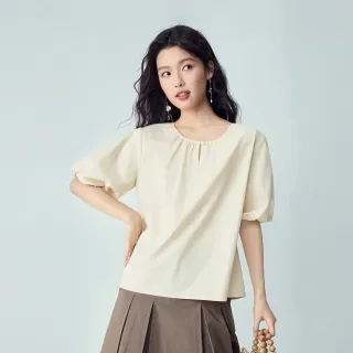 【GIORDANO 佐丹奴】女裝兩穿式澎澎袖短袖襯衫(多色任選)