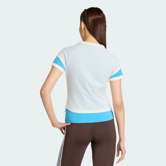 【adidas 愛迪達】運動 休閒 短袖 T恤 女上衣 LAYERED CALITEE(KW4527)