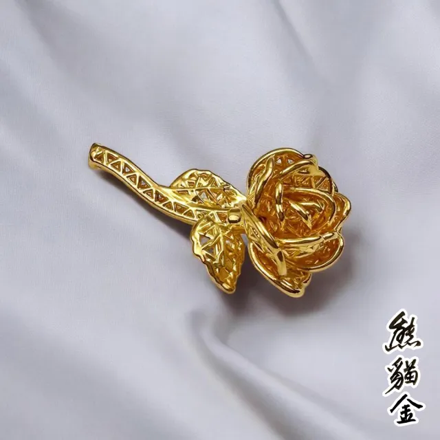 [熊貓金]黃金擺飾金燦玫瑰0.29錢