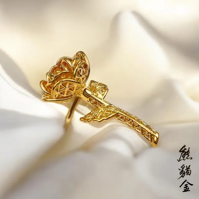 [熊貓金]黃金擺飾金燦玫瑰0.29錢