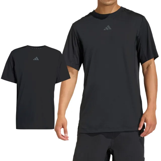 【adidas 愛迪達】D4T PrimeLift T 男款 黑色 運動 休閒 圓領 上衣 短袖 KE9937