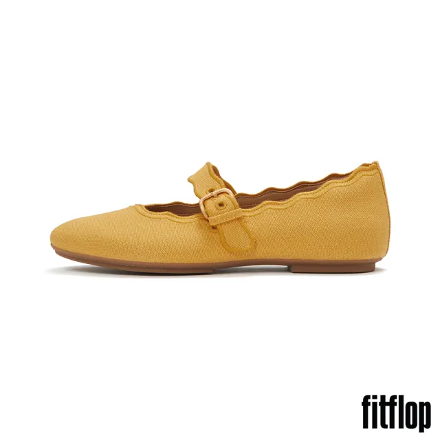 【FitFlop】DELICATO 波浪邊帆布瑪麗珍鞋-女(兩色)