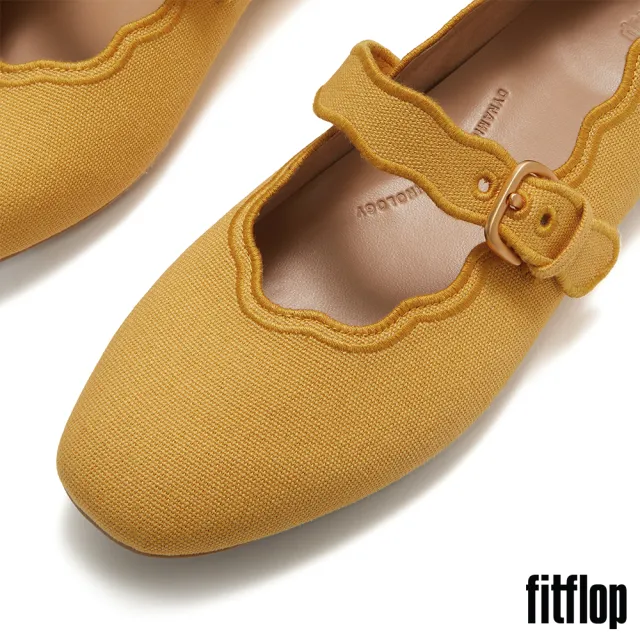 【FitFlop】DELICATO 波浪邊帆布瑪麗珍鞋-女(兩色)