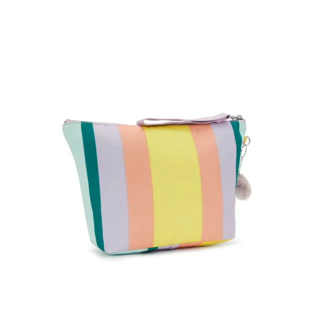 【KIPLING】彩色條紋輕巧化妝包-NAOMI POUCH