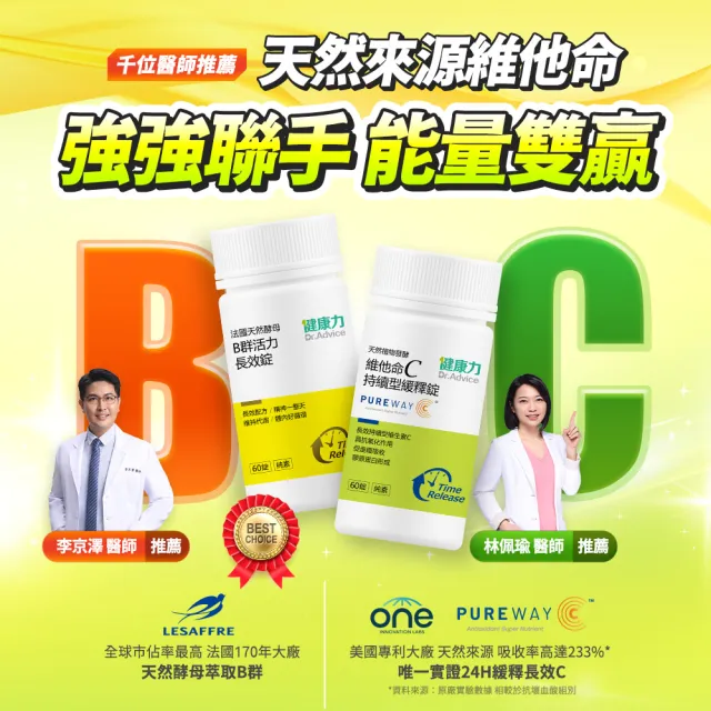 【Dr.Advice 健康力】維他命C持續型緩釋錠60錠/瓶