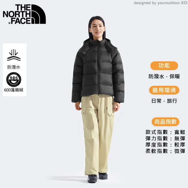 【The North Face】女 DWR 600FP 防潑水保暖連帽羽絨外套《黑》8ENC/防水外套/防風外套