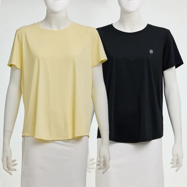 【YUANDONGLI 元動力】冰絲涼感後細網拼接開叉上衣(兩色；S-L；4261071603)
