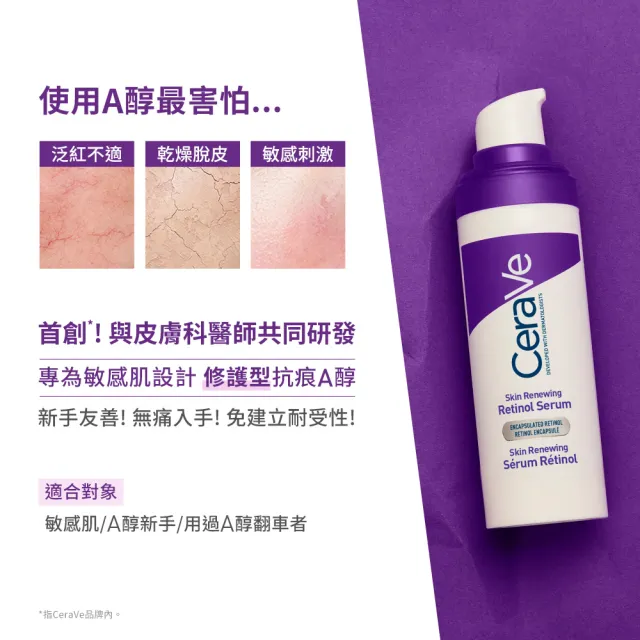 【CeraVe 適樂膚】全新上市★極抗痕A醇緊緻修護精華 30ml(撫紋緊緻)