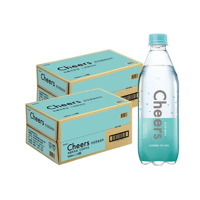 【泰山】Cheers原味氣泡水500mlx2箱共48入(官方直營)