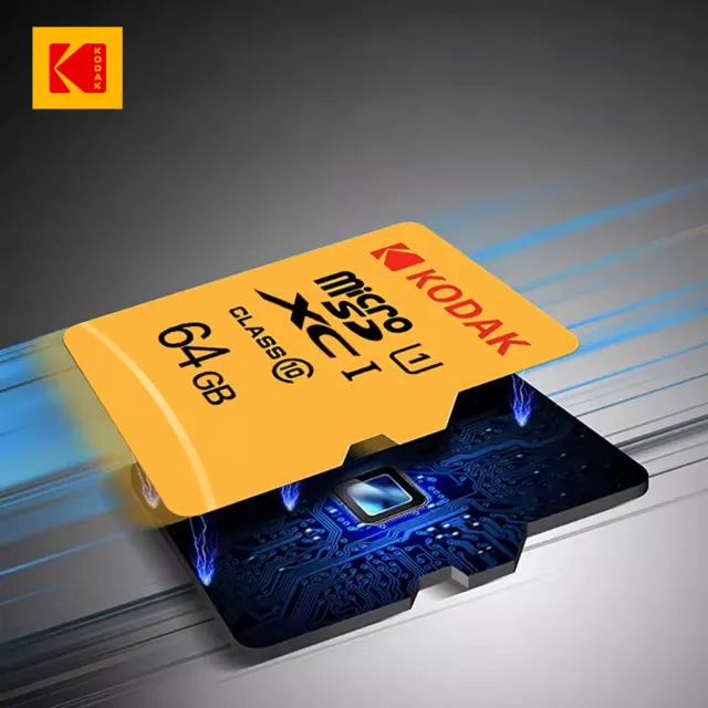 【Kodak 柯達】UHS-I U3 V30 A1 MicroSD 128GB 高速記憶卡-黃色(優質晶圓/防水/耐溫/抗衝擊)