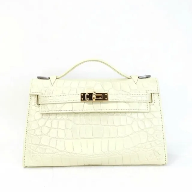 【M2nd】珍稀美洲鱷魚腹皮凱莉手拿包(Y0060D)