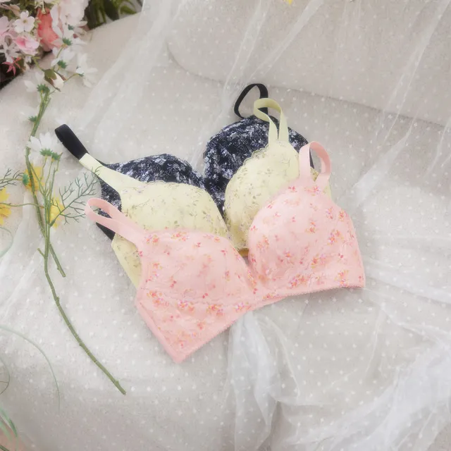 【EASY SHOP】短今同款-Miss Audrey-戀戀花開-強力波波杯無鋼圈內衣(任選一色)