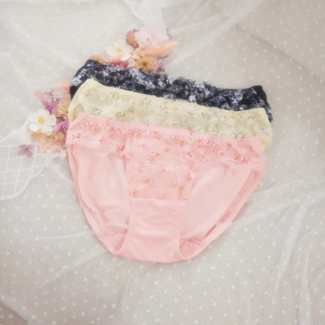 【EASY SHOP】短今同款-Miss Audrey-戀戀花開-甜美浪漫低腰三角內褲(任選一色)