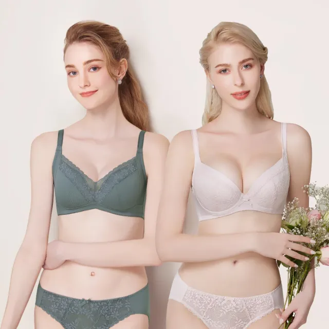 【Swear 思薇爾】2件組輕醇BRA系列B-F罩軟鋼圈/無鋼圈涼感蕾絲包覆女內衣(2款任選)