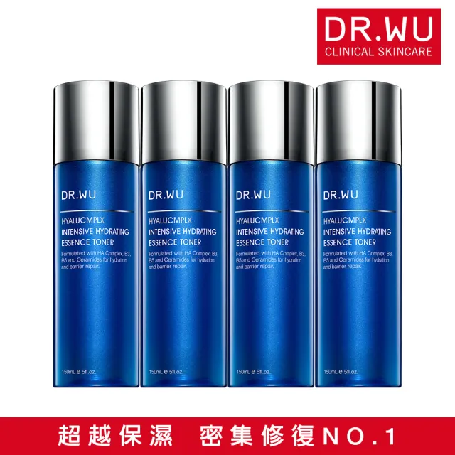 【DR.WU 達爾膚】玻尿酸保濕精華化妝水150ML(經典款 4入組)