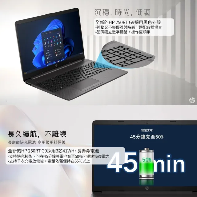 【HP 惠普】15.6吋 N150 商務筆電(250RT G9/N150/8G/256G SSD/無作業系統)